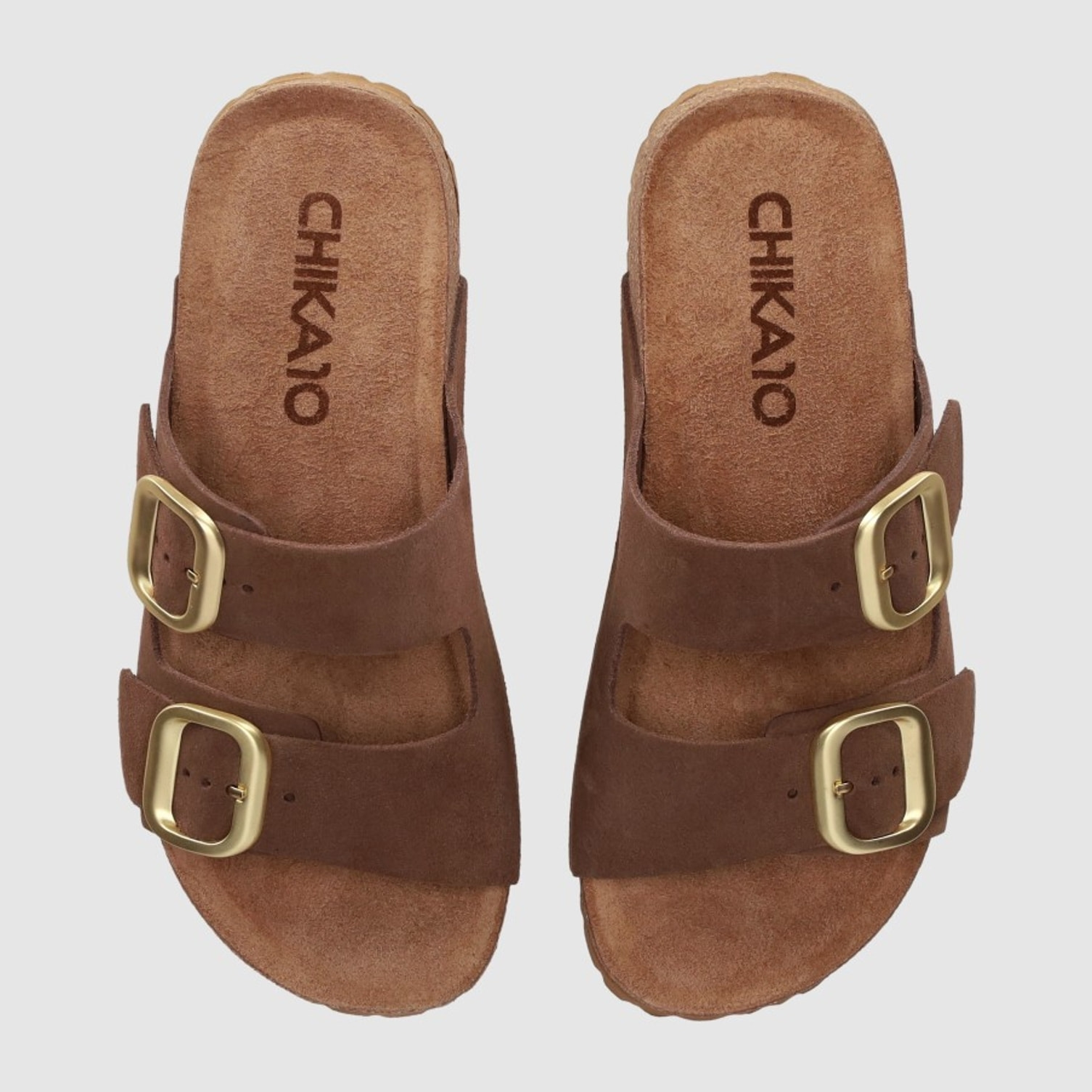 Sandalias de Serraje - Cuero - Tacón: 4 cm