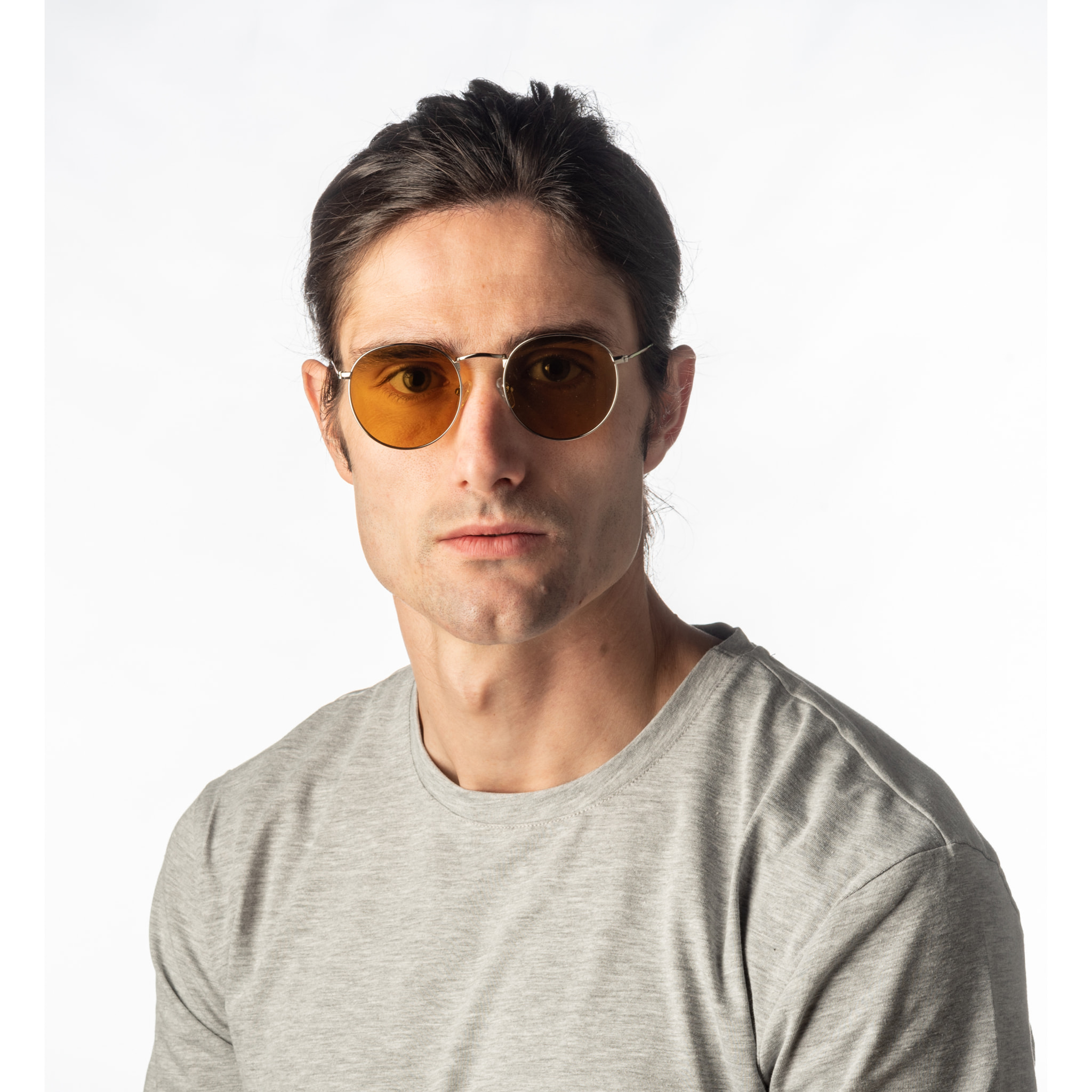 Gafas de sol OCEAN TOKYO - Plateado brillante / Ámbar transparente