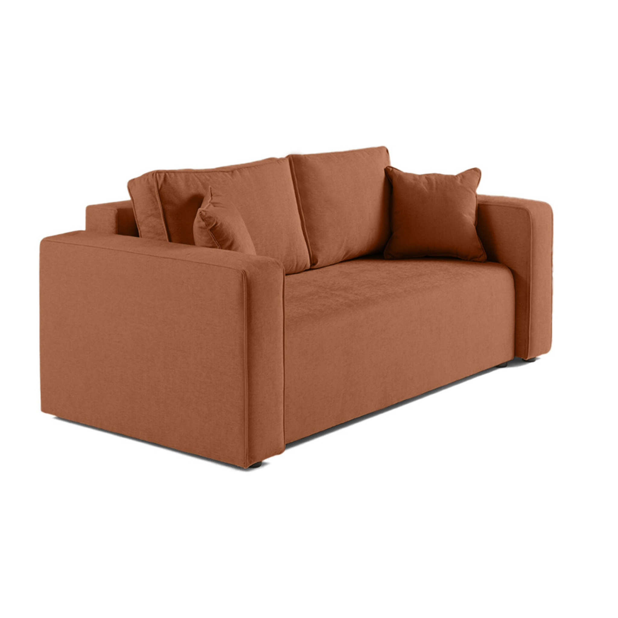 Topaze - canapé droit 2 places - en tissu - Terracotta