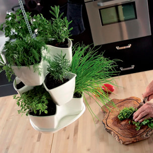 Jardín vertical colgante coubi herbal 9l., dimensiones (mm) 295x295x880, color grafito