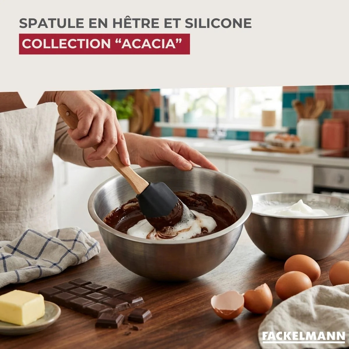 Spatule à pâtisserie silicone 27 cm Fackelmann Acacia
