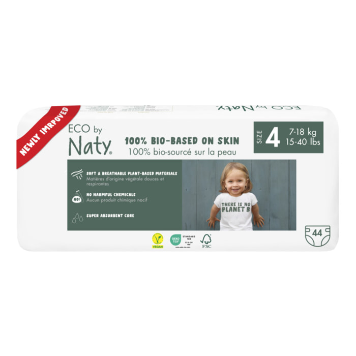 Pack de 2 - Naty - 44 Couches écologiques - T4, 7-18kg