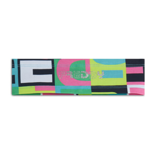 Fascia per capelli multicolor da bambina con logo argento