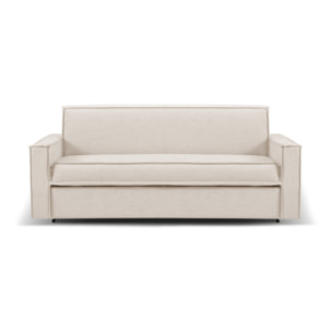 Canapé convertible "Olympe" 4 places en tissu structurel beige