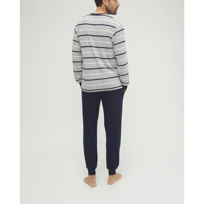 Pijama hombre rayas azules vigore