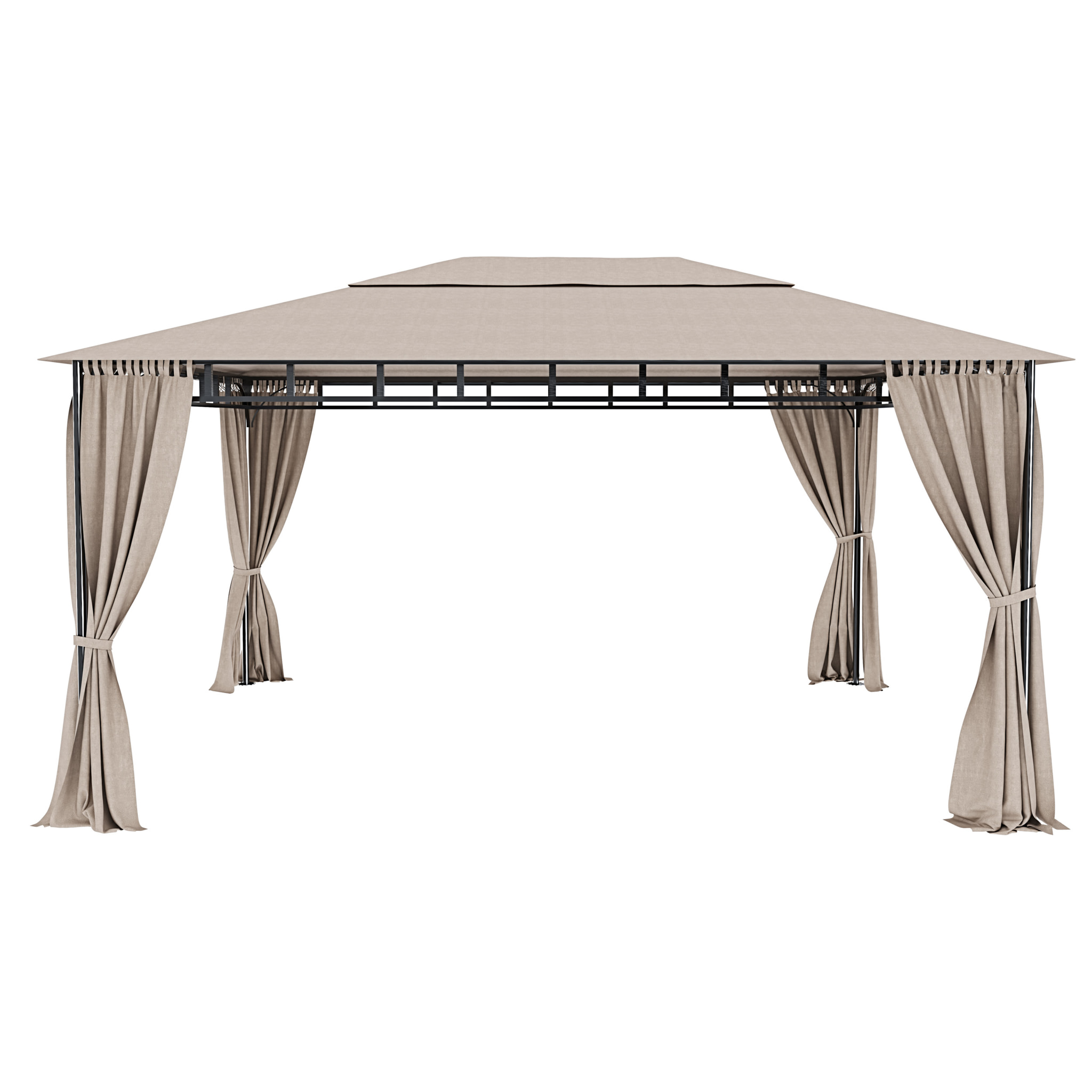 Gazebo Da Giardino 3 x 4 M Con Tende Laterali Richiudibili Struttura In Acciaio Robusto Copertura 180 g/m² Con 4 Teli Laterali Esterno Giardino P