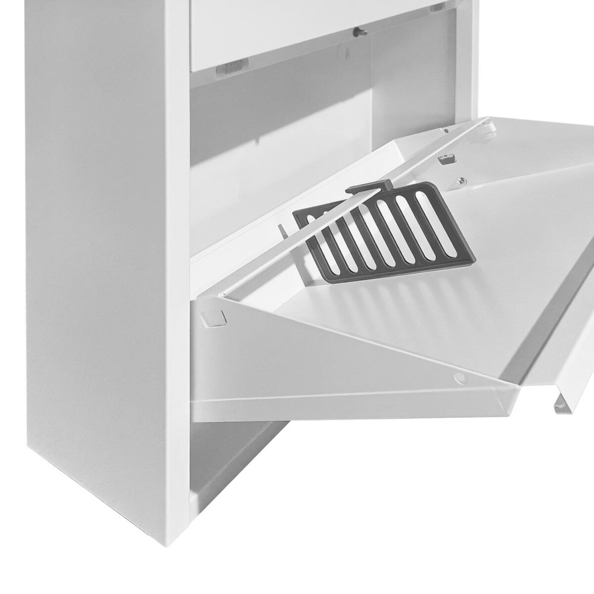 Scarpiera moderna grigia 4 ante in metallo 80x14,2x136 cm - Emy