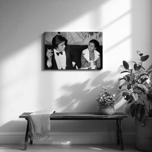 Tableau de célébrités Alain Delon et Simone Veil Toile imprimée