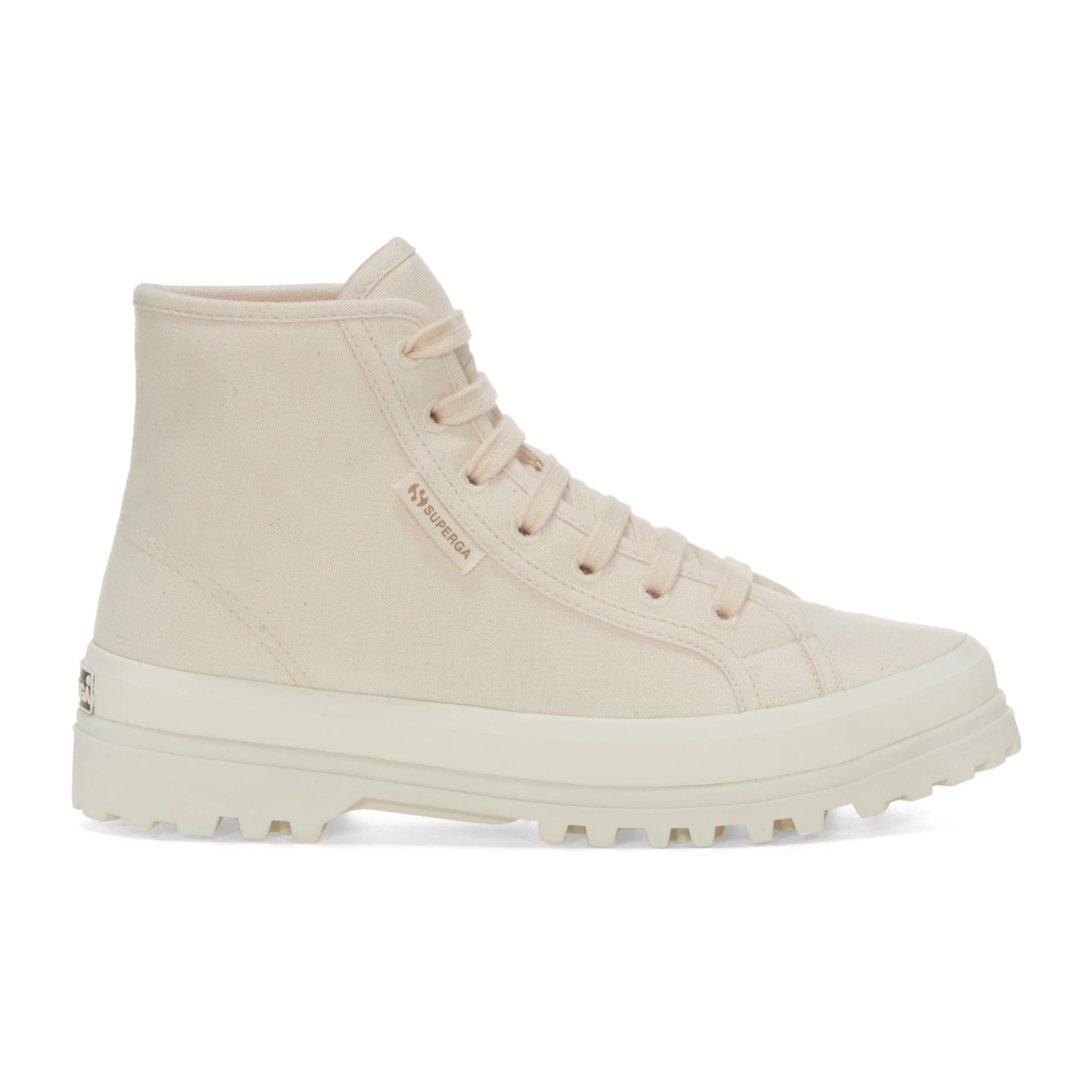 Stivaletti Superga Uomo Donna Beige 2341 ALPINA ORGANIC CANVAS ECO-FUR