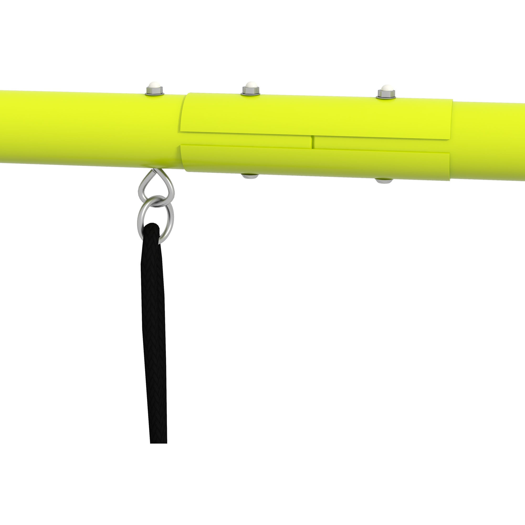 Balançoire portique 4 agrès - 2 balançoires, 2 échelles - dim. 2,6L x 1,85l x 1,8H m - métal époxy PE gris vert
