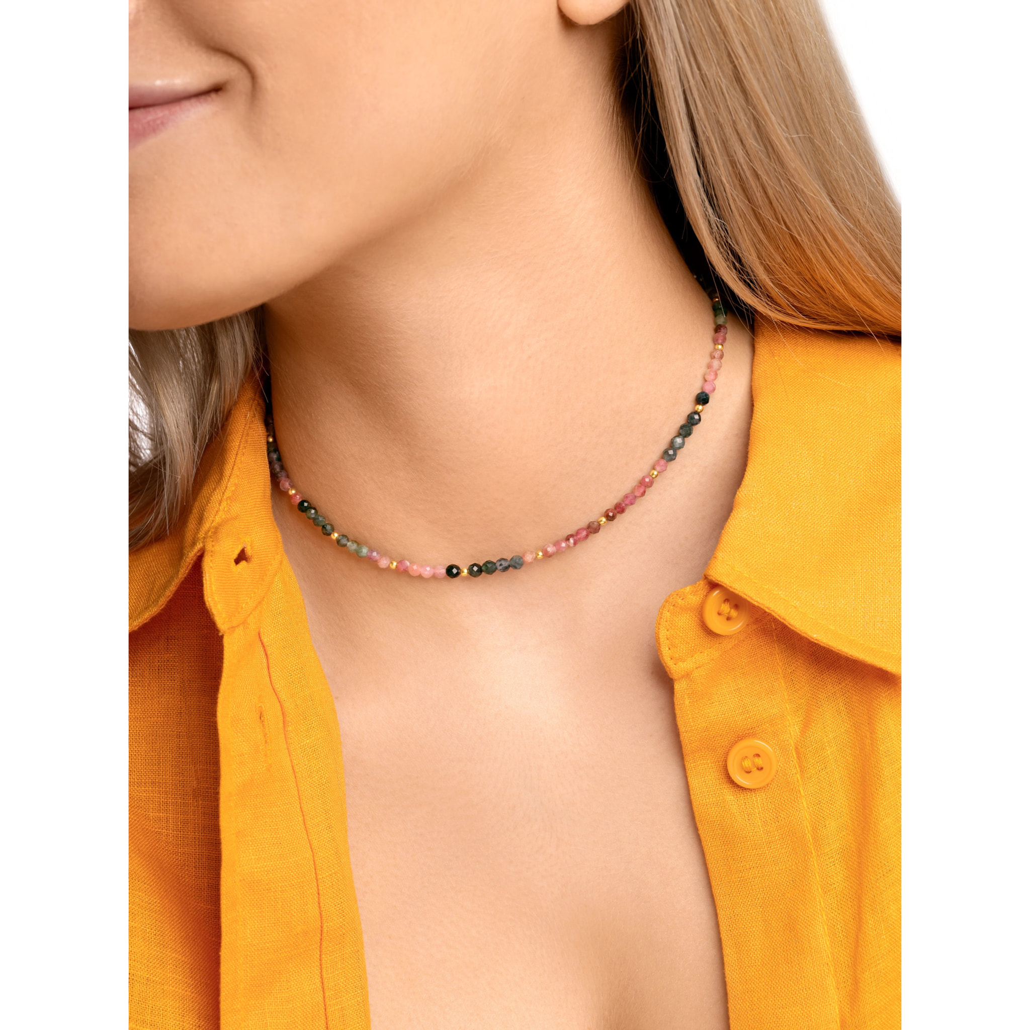 Collar Altea Dots Tourmaline Syra Baño Oro