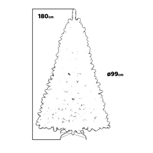 Cervino - Albero di Natale colore bianco ø99x180H, 684 rami