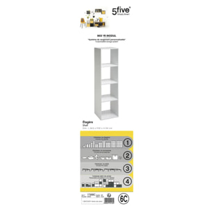Étagère colonne 4 cases "Mix N' Modul" blanc