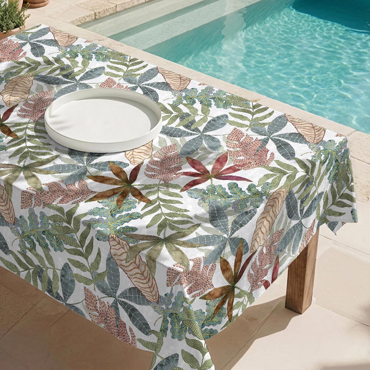 Mantel antimanchas Foliage - 100% algodón -