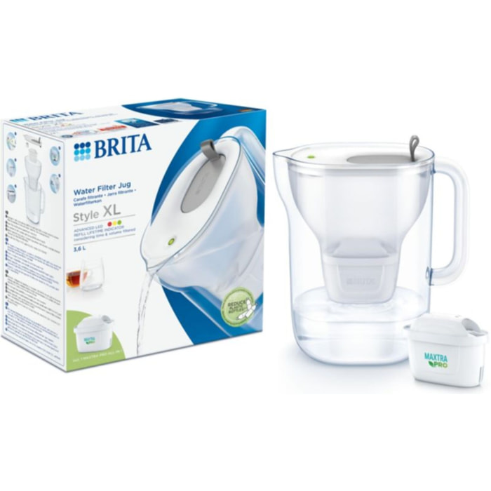 Carafe filtrante BRITA style xl grise