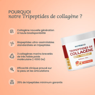 Nutri&Co Tripeptides de Collagène - 100g Goût Pêche
