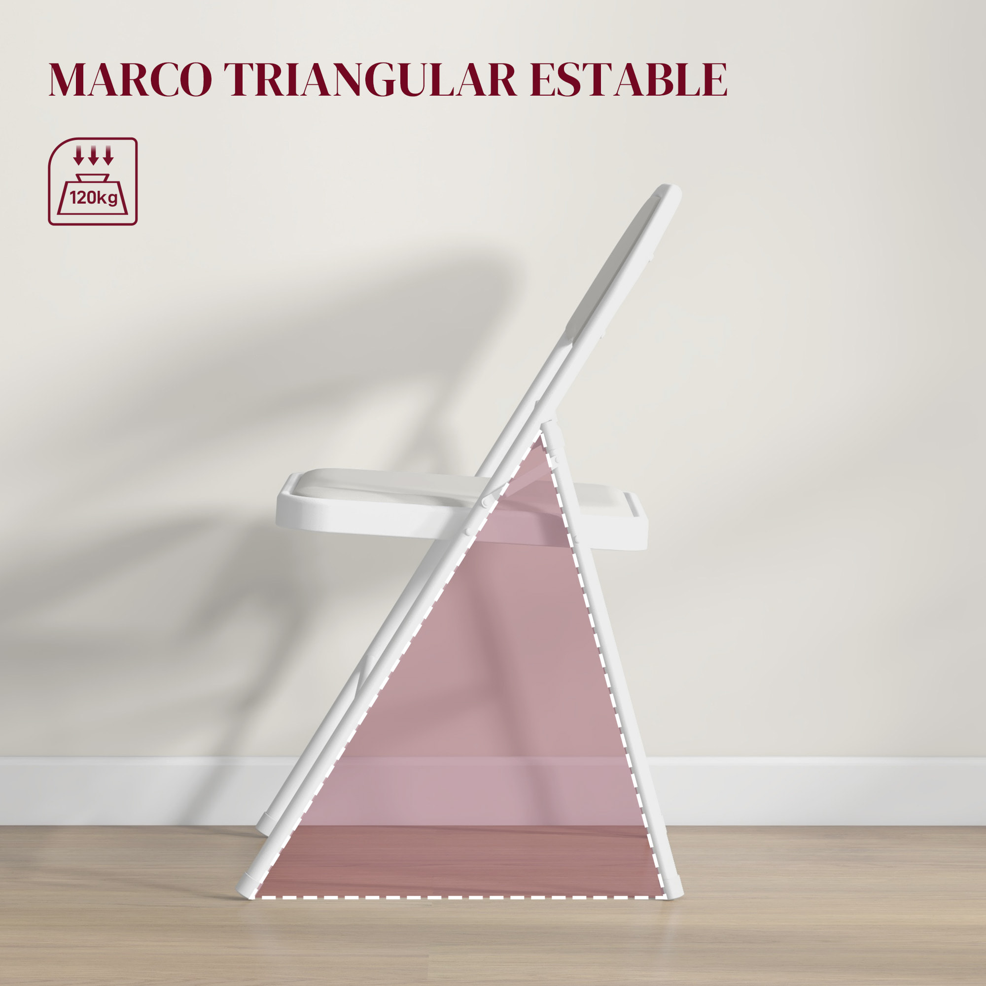 Juego de 2 Sillas Plegables Acolchadas con Respaldo y Estructura de Acero, para Salón, Comedor, Cocina, 45x46x78 cm, Blanco