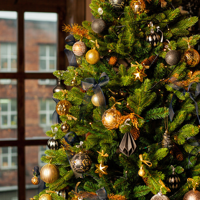 juego de 16 bolas de navidad color dorado - brillantes y mate