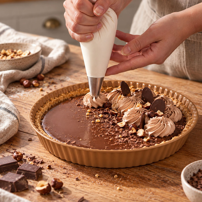 Moule à tarte en acier carbone noisette 30cm COLORAMA