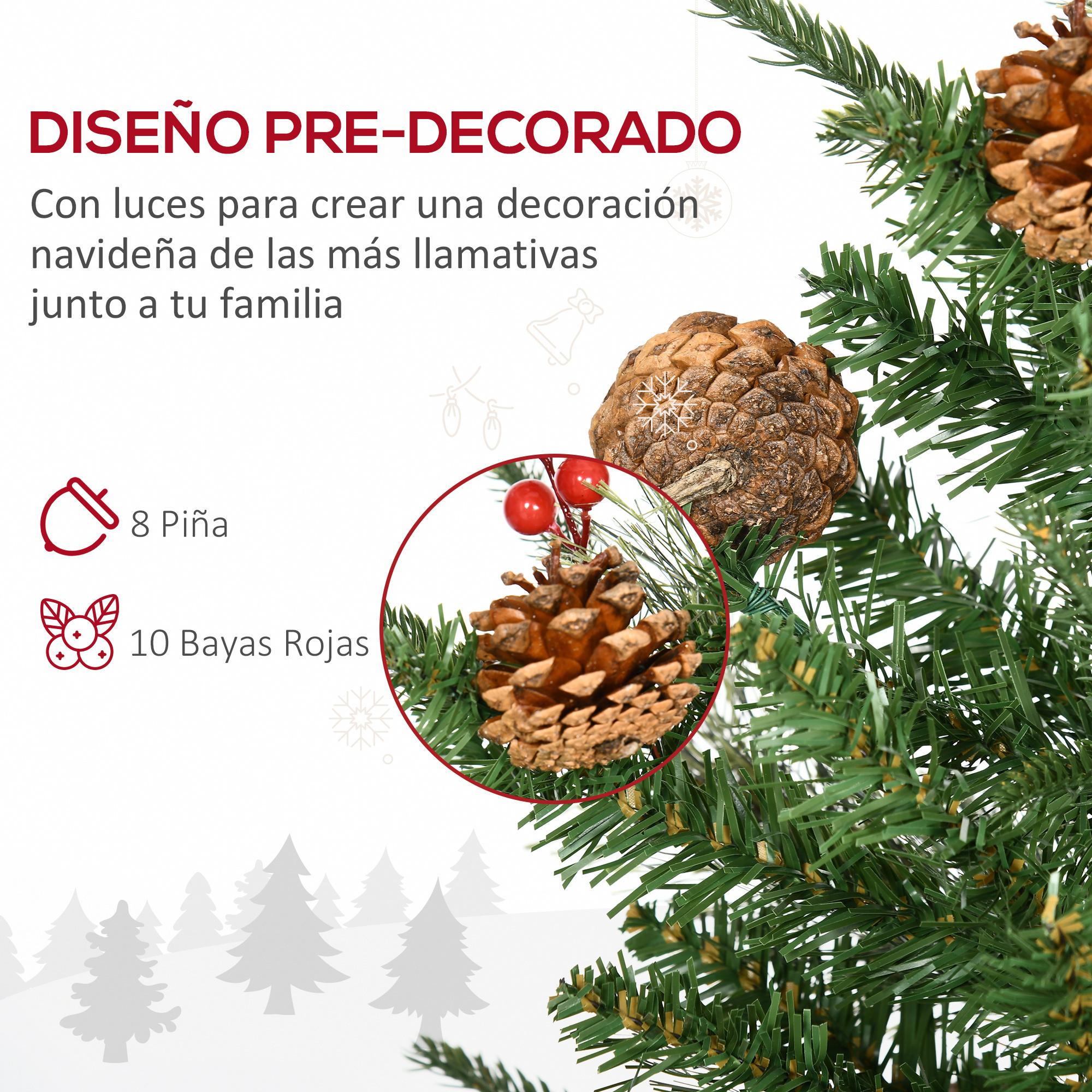 Juego de 2 Piezas de Árbol de Navidad Artificial 90 cm con Maceta Ignífugo con 110 Ramas 10 Bayas 8 Piñas y Hojas de PVC Decoración Navideña para Interiores Verde