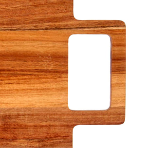 DAM TAGLIERE IN LEGNO E MARMO BIANCO CON MANICO 18x38x1,5 Cm. Colore bianco