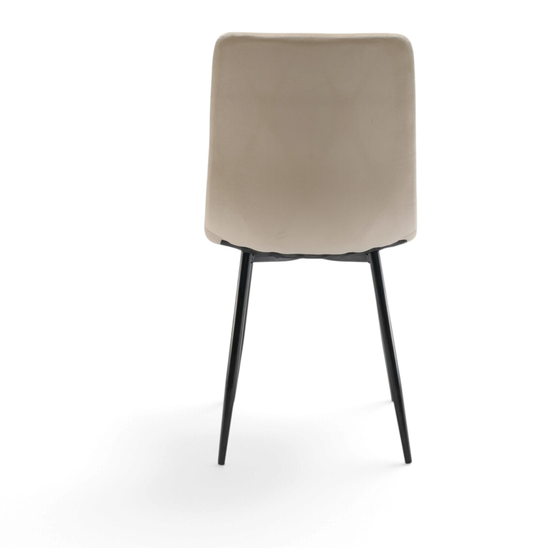 Set di 4 sedie CUENCA in tessuto effetto velluto beige e gambe nere