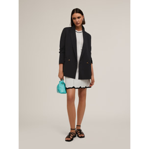 Motivi - Blazer doppiopetto con plissé posteriore - Nero