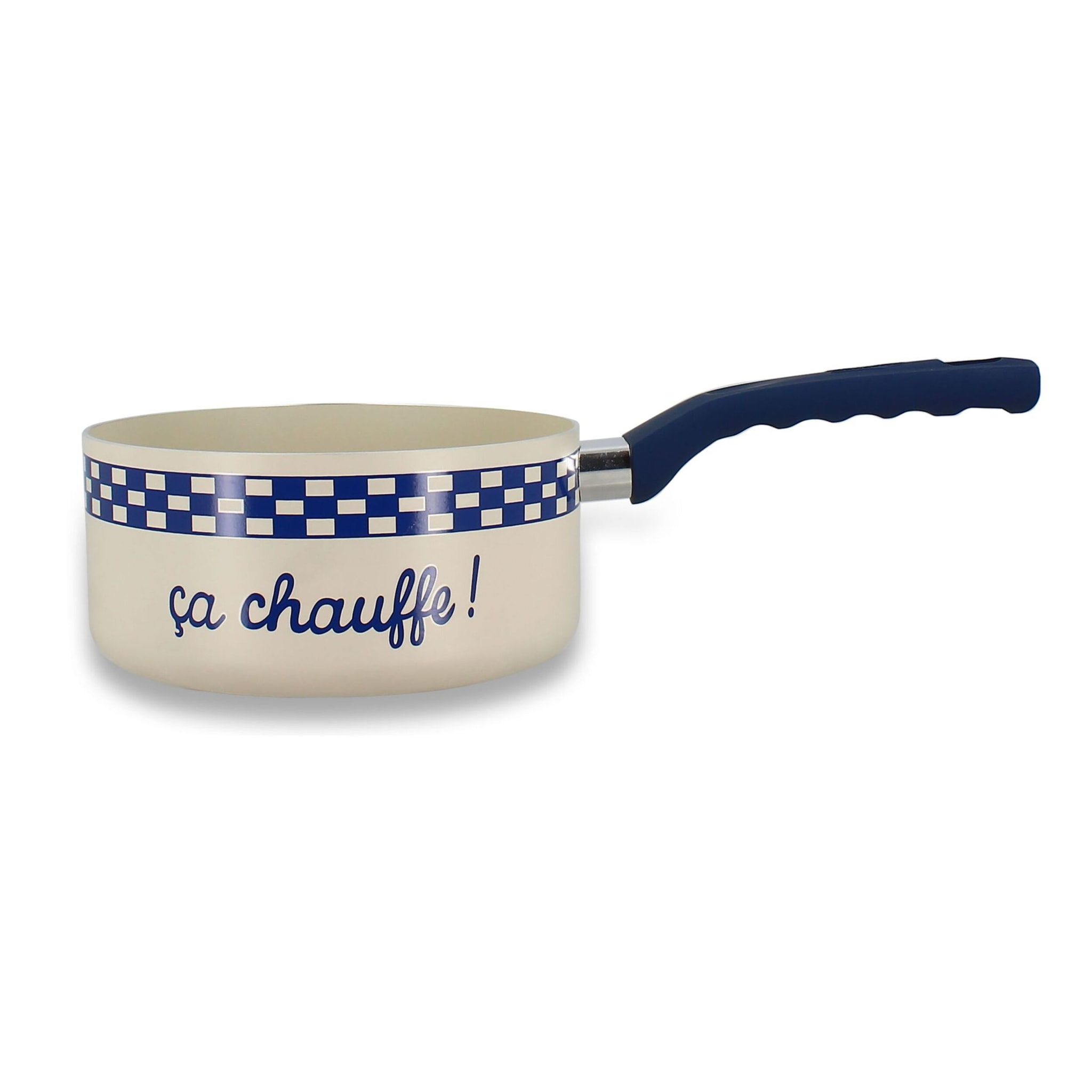 Casserole 18cm en aluminium recyclé et antiadhésif bleu - tout feux GINETTE