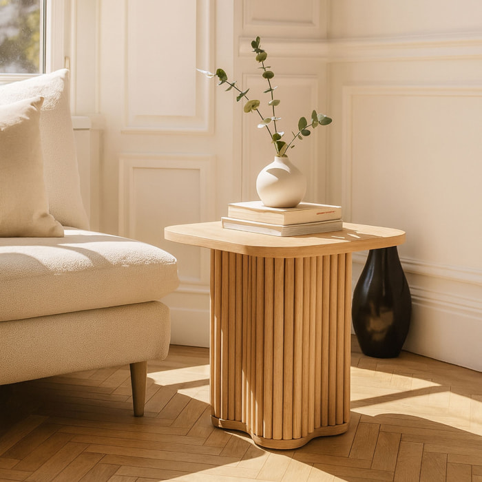 Table d'appoint carré avec pied de forme organique 40cm ALBA