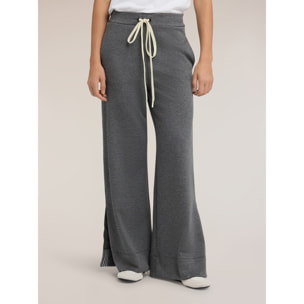 Motivi - Pantalones palazzo de punto con bandas a rayas - Gris
