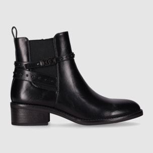 Botines de Piel Sintética - Negro - Tacón: 5 cm