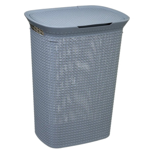 Panier à linge plastique 57L "Scandinave" gris