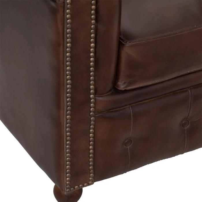 Fauteuil "Chester" - cuir - marron