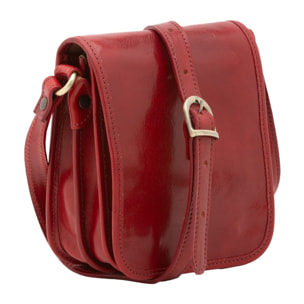 Borsa a tracolla da uomo in vera pelle - Modello False - Made in Italy - 20.0 x 16.5 x 10.0 cm