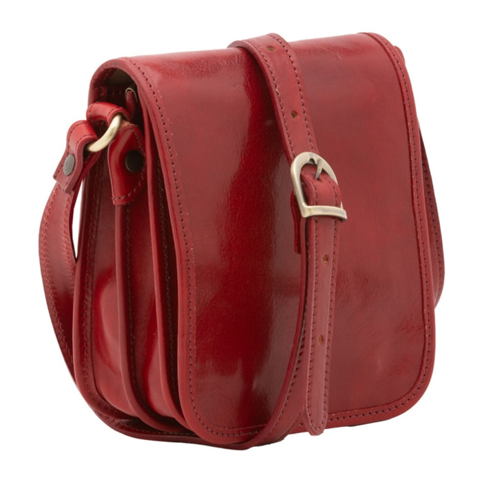 Borsa a tracolla da uomo in vera pelle - Modello False - Made in Italy - 20.0 x 16.5 x 10.0 cm