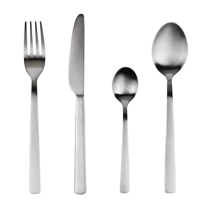 Set 24pc cuberteria acero inox reciclado mate root