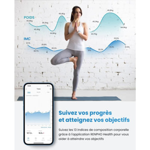 Pèse personne et capteur de silhouette connectés RENPHO Elis 2 A016 noir