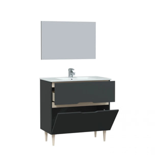 Mueble de baño Lotto 80 Antracita - Roble