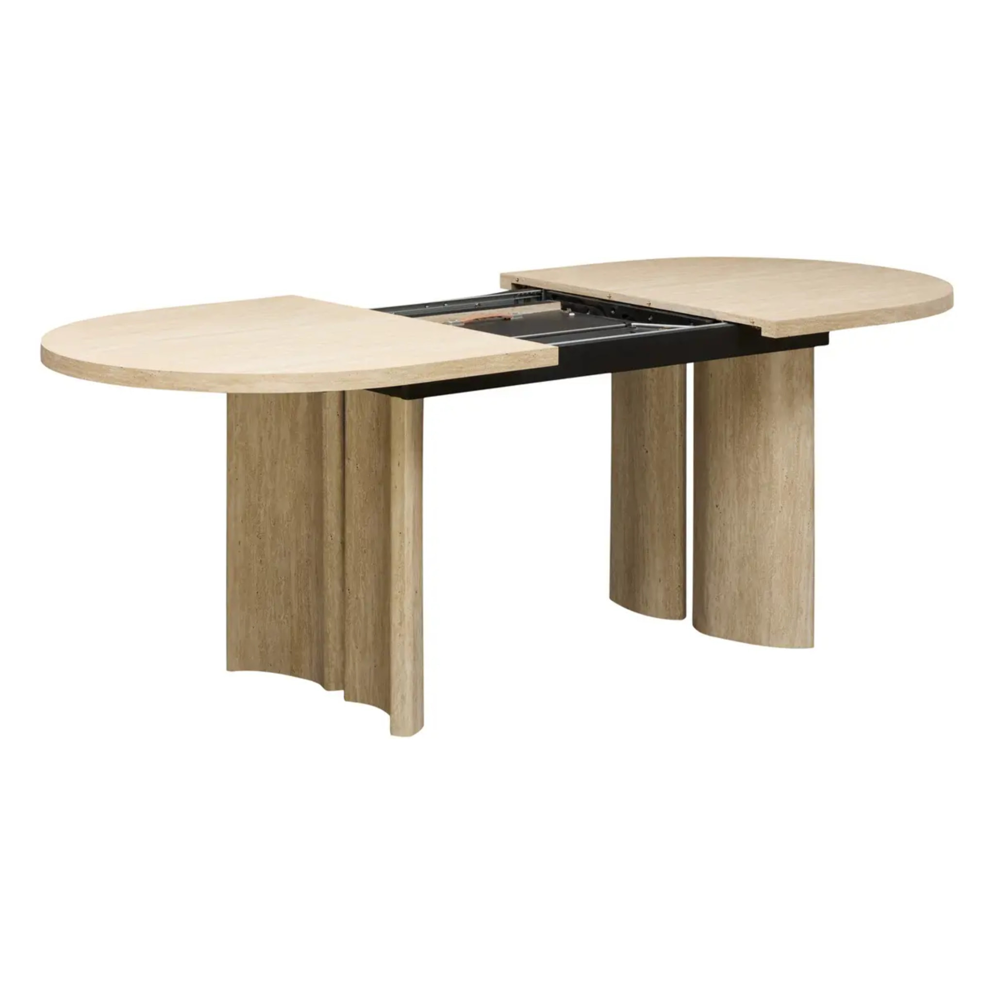 Table à manger extensible Tino ovale 6 à 8 places beige