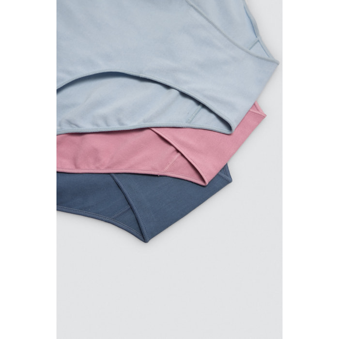 Confezione da 4 mutandine basicohe a vita alta in cotone