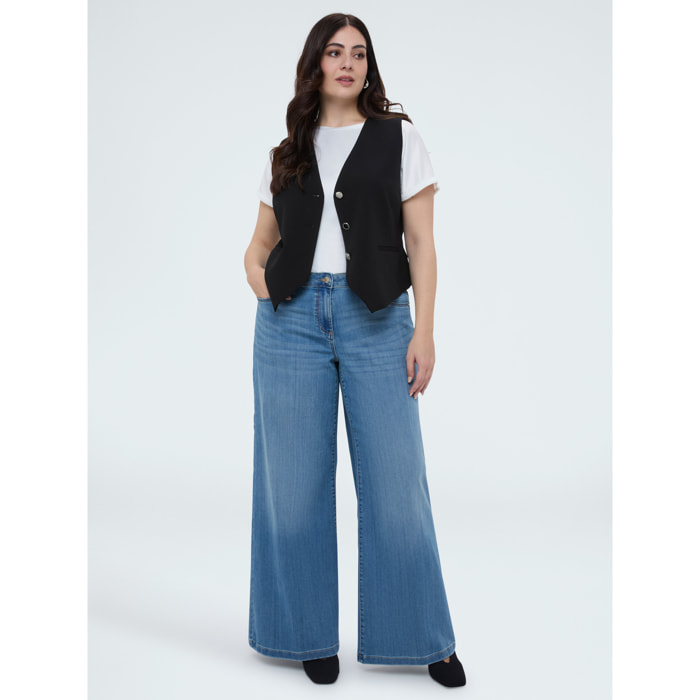 Fiorella Rubino - Gilet in tessuto stretch - Nero