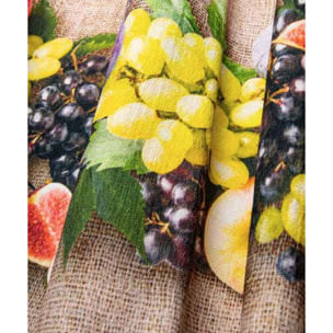 Tappeto EMOZIONI FICHI E UVA moderno frutta tavola mediterraneo lavabile antiscivolo passatoia multiuso bagno cucina ingresso