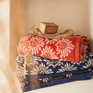 Drap de plage imprimé en jacquard de coton, MAYA, Orange