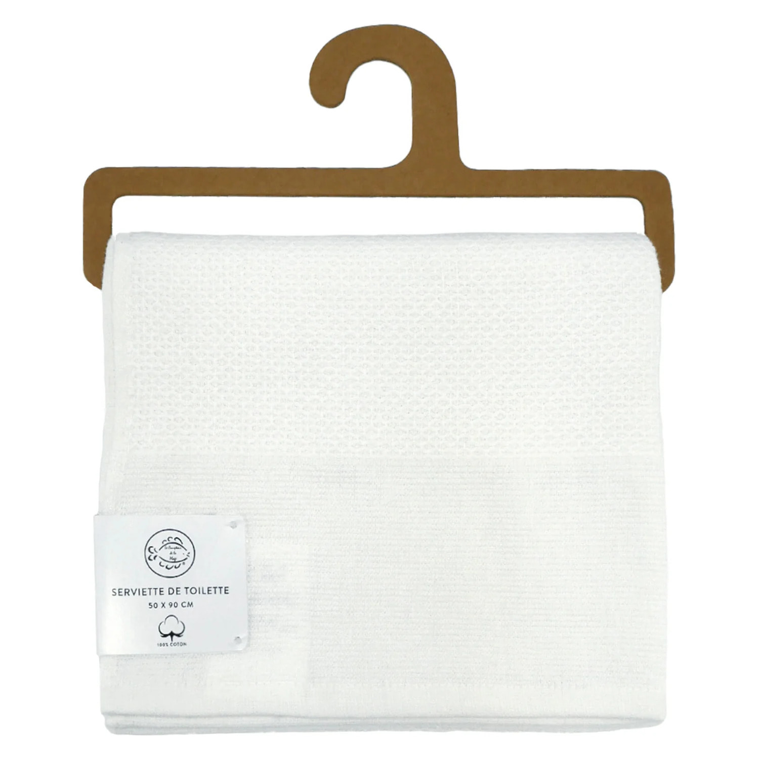 Serviette de toilette 50x90cm 355g/m² - Waffle blanc