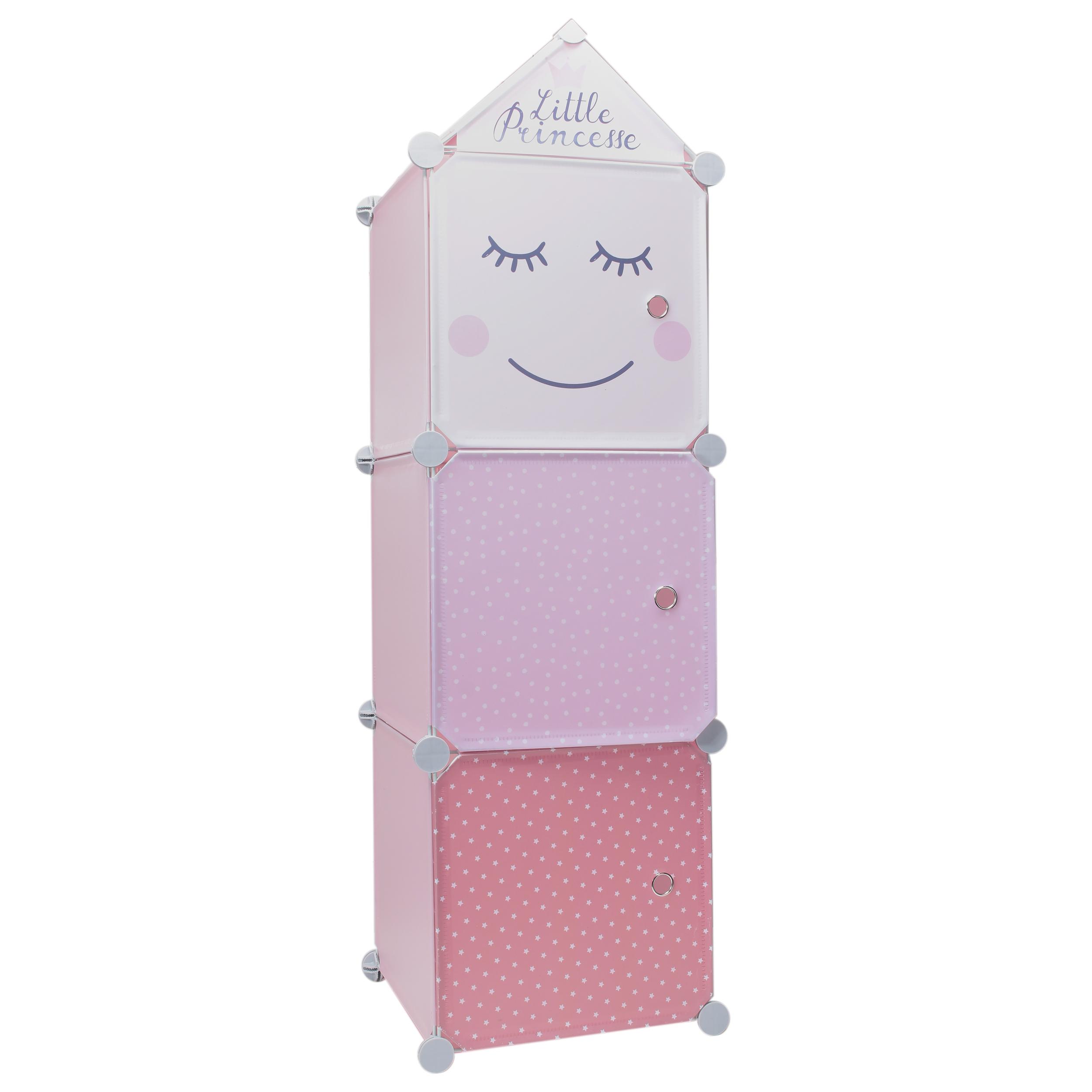 RANGEMENT ARMOIRE MODULABLE 3 CUBES FILLE
