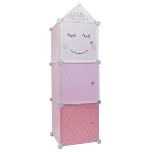 RANGEMENT ARMOIRE MODULABLE 3 CUBES FILLE