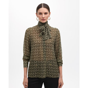 Camicia con logo e fiocco al collo