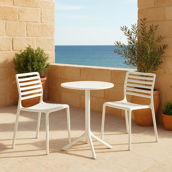 Set da 4 sedie da giardino in polipropilene bianca – Lagos