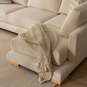 Canapé d'angle Luxor -textile,mousse pu,bois,panneau de particules-couleur beige 275 x 88 x 191 cm