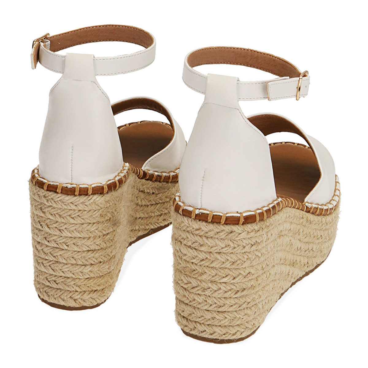 Sandalias con cuña blancas